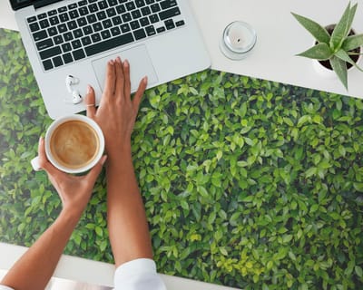 Antislip vinyl decoratieve mat met groene bladeren, 120x60 cm