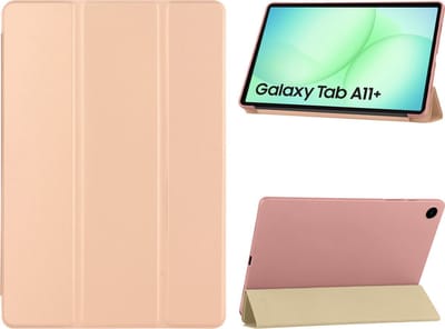 Arara Hoes Geschikt voor Samsung Galaxy Tab A11 Plus - Tri-Fold bookcase met auto/wake functie - Rosegoud