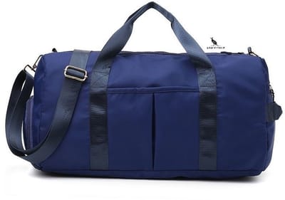 San Vitale® - Medium Sporttas - Weekendtas - Yoga tas - Schooltas - Voetbal Tas - Voetbaltas met Bodemvak - Reis tas - incl. Schoenen vak - 20L - Weekender - Hand bagage - Blauw