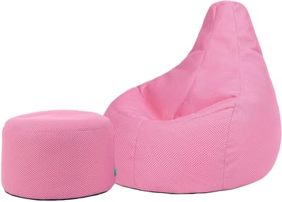 XXL Zitzak Gaming Stoel met Voetenbank Roze Comfortabele Gamingfauteuil