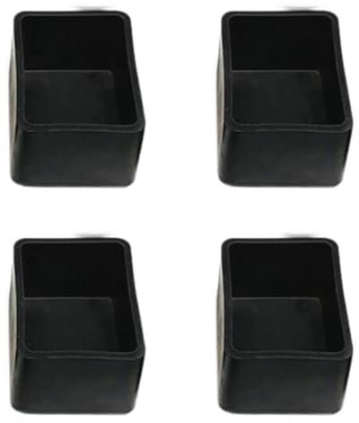 8 Stuks Vierkante Stoelpootdoppen - Antislip Vloer Bescherming en Verdikte Stoelpoothoezen - Zwart 50 x 50 mm