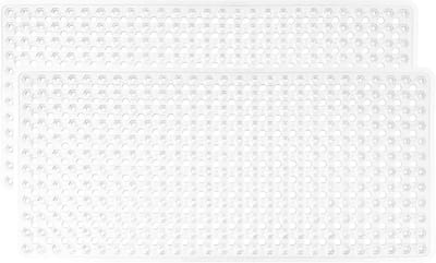 Comfortabele antibacteriële badmat set van 2 met zuignappen en afvoergaten voor badkamer - 35x16 inch