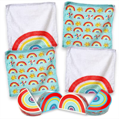Dailygoods- Washandjes Set van 4 - Magische Handdoeken - Gastendoekjes - Katoenen Badstof - 30 x 30 cm - Perfect Cadeautje - Handdoek