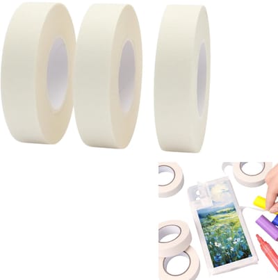 3 rollen - Afplaktape - Afplaktape voor binnen en buiten - Wit - 18 mm breed - 20 m lang - Universele tape - Geschikt om op te tekenen - Witte tape - Gemakkelijk aan te brengen/af te scheuren