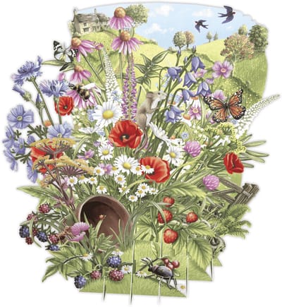 3D Wenskaart Wildflowers – Laser cut wenskaart met envelop