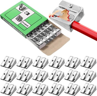 YAGXIG 84-delige potloodslijper met dubbele gaten - Aluminiumlegering - Handmatige potloodslijper - Metalen potloodslijper - Handmatige potloodslijper - Kleine handmatige potloodslijper - Geschikt voor scholen, kantoren, 100 dagen schoolgebruik