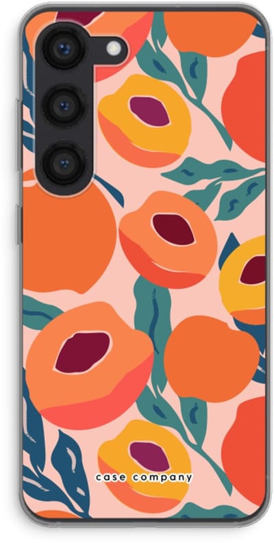 Case Company® - Hoesje geschikt voor Samsung Galaxy S23 hoesje - Perzik - Soft Cover Telefoonhoesje - Bescherming aan alle Kanten en Schermrand