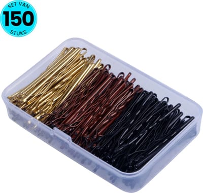 Somstyle Schuifspeldjes Set - 150 Stuks - Haarspeld - Haarclip - Zwart, Bruin & Goud