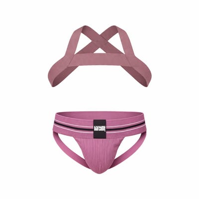 Barcode Berlin Multipack 1x Boris Jockstrap + 1x Harness Matt Brownishpurple - MAAT XL - Heren Ondergoed - Jockstrap voor Man - Mannen Jock