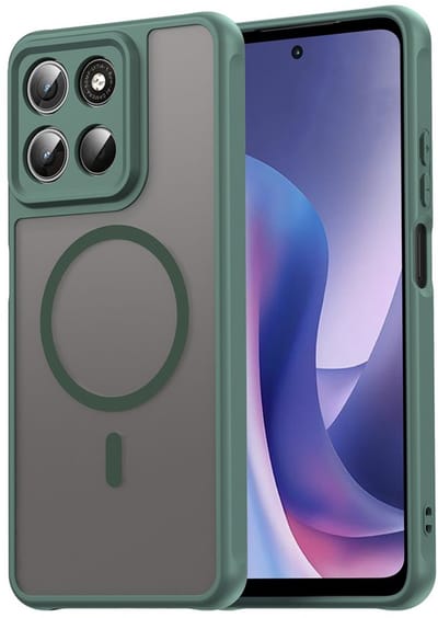 MobyDefend Hoesje - Geschikt voor Motorola Moto G57 Power - Case Geschikt voor MagSafe - Mat Transparant Met Gekleurde Rand - Groen