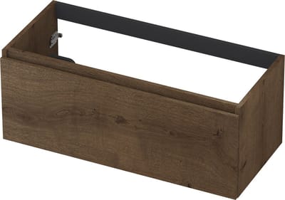 INK wastafelonderkast 1 lade greeploos fineer eiken 100x40x45cm, chocolate