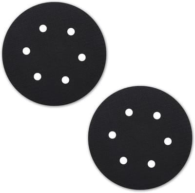 2-delige set van 6 inch zandschijven met 6 gaten, schuimzachte sponzeninterfacepad, 150 mm orbitale schuurspons, slagbestendige schuimbuffer met geluidsreductie, voor orbitale schuurmachine