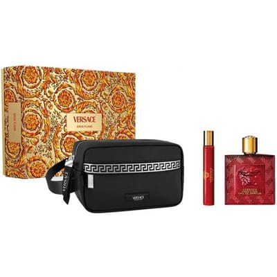 Versace Eros Flame Giftset EDP 100ML + EDP 10ML + Black Trousse