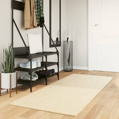 vidaXL - Vloerkleed - HUARTE - laagpolig - zacht - wasbaar - 80x200 - cm - crème