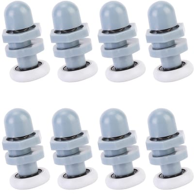 Dailygoods- Douchedeurrollen 8 Stuks - Vervangend Onderdeel - Runners/Wielen - Glazen Schuifdeur - Douchedeur Rolwiel - 20mm Diameter - Schuifdeurwielen