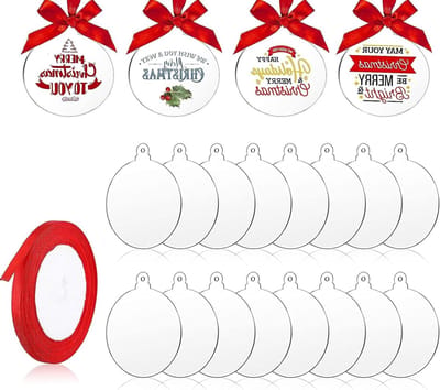 Kerstballen in transparant acryl, set van 25 stuks, 3-in-1 decoratie voor feestdagen en kerstversiering