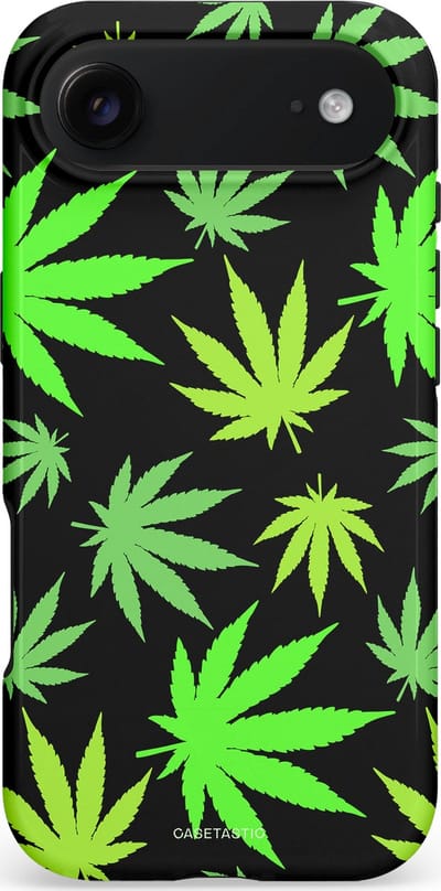 Casetastic hoesje geschikt voor Apple iPhone Air - MagSafe - Dubbellaagse bescherming - Cannabis - Fashion Case - Zwart Groen