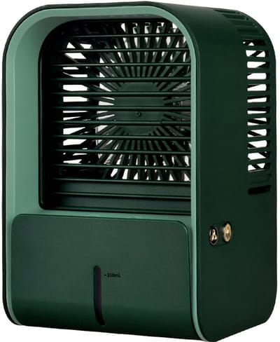 Draagbare airco – Creatieve bureauventilator – Oplaadbare luchtbevochtiger – Mini-koeler (Groen) [Energieklasse A]