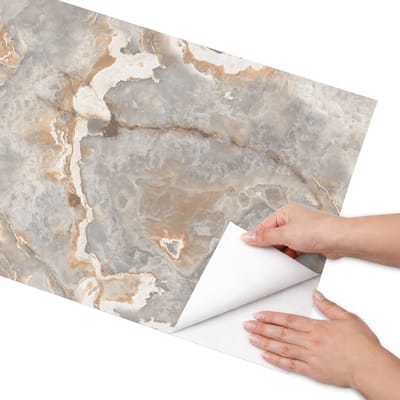 Coloray Meubel Wrap Folie - Grijs Meubelfolie - 50x100 cm - Meubel Wrap Folie Marmertextuur - Plakfolie Meubels - Minimalist Meubelfolie - Decoratiefolie Zelfklevend - Slaapkamer decoratie - Texturen