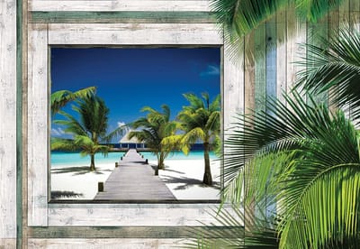 Fotobehang Beach Tropical View | XL - 208cm x 146cm | 130g/m2 Vlies