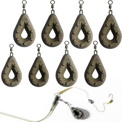 Set van 8 Karpersnoeren en Vissen Gewichten voor Zee- en Riviervisserij - 2 x 57g/71g/85g/99g Visaccessoires voor Effectieve Aas en Onderlijn