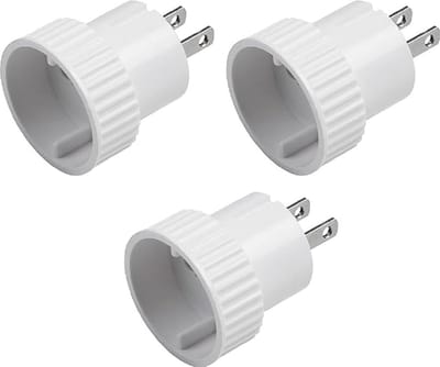 Famanu Reisadapter type A - 3 stuks - voor de VS, Canada, Thailand en Dominicaanse Republiek - IP20 indoor - wit/reisstekkeradapter voor 20 landen/reisstekker / 7423700