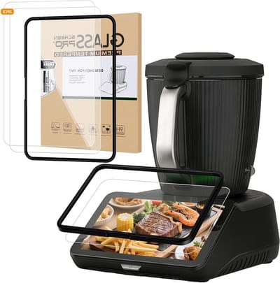 Screen Protector Frame en 2 Beschermfolies voor Thermomix TM7 - Zwart, Schokbestendig en Krasvrij