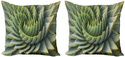 ABAKUHAUS Kaktus Kussenhoes Set – 2x40x40 cm – Dubbelzijdig – Groen