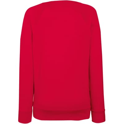 Fruit OF The Loom Dames Getailleerd lichtgewicht raglan sweatshirt (240 GSM) (Rood)