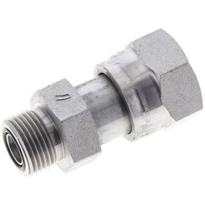 UNS 1''-14 x UN 13/16''-16 M/F Verzinkt Stalen Neusstuk ORFS 400 Bar - Hydrauliek - FL2S-MF-EZ-100U-013U-O