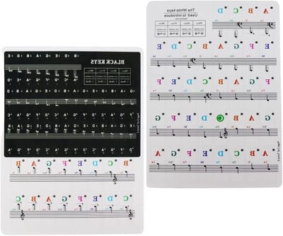 Toetsenbord Notenlabels - Pianostickers Kinderen - Muziek Leren Spelen - Gemakkelijk te Lezen - 88 Toetsen Compatibel - Gekleurd