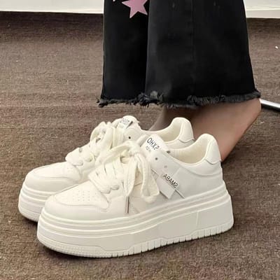 Schoenen met dikke zool en verhoging voor kinderen, nieuw voor lente en herfst, trendy mode, veelzijdig, casual, sportief, kleine witte schoenen 39