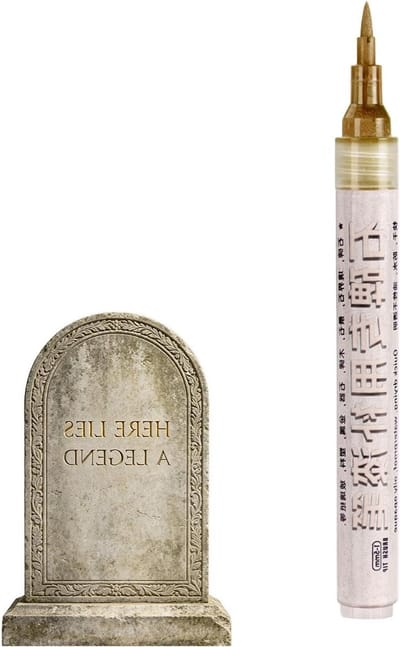 Grafsteen Markeerpen - Steen Verf Pen - Inscripties Herstellen - Waterdicht Buiten - 4 Stuks - Goud
