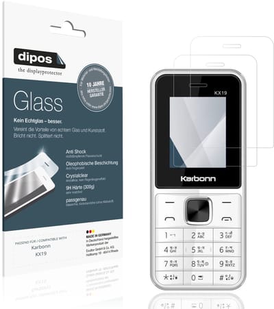 dipos – 2x Pantserfolie geschikt voor Karbonn KX19 | 9H Screenprotector