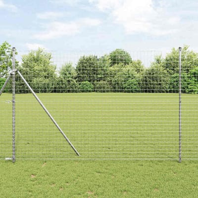 vidaXL - Euro-hek - met - grondbevestiging - 10 - x - 1,5 - m - Gegalvaniseerd - staal