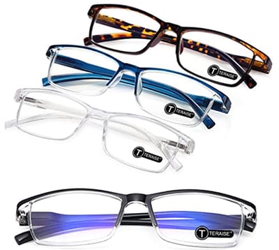 4 Stuks Mode Anti-Blauw Licht Leesbril voor Mannen en Vrouwen - Comfortabele Blokkerende Bril voor Computer en Telefoon