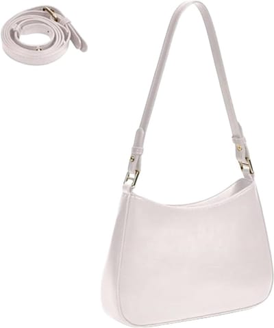 Leren schoudertas voor dames met 2 verstelbare banden, stijlvolle clutch en crossbody tas, half moon hobo handtas en portemonnee