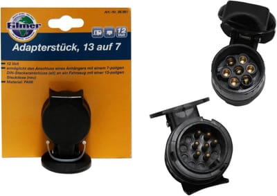 Adapterstuk - Kunststof - 13-polig naar 7-polig - Slagvast - Voor Auto Aanhangers
