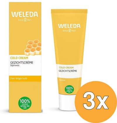 3 x WELEDA - Cold Cream gezichtscrème - Bescherming droge huid - 30 ml - Grootverpakking - Droge Huid - Gezichtscrème - Bescherming - Vochtinbrengende Crème - Natuurlijke Ingrediënten