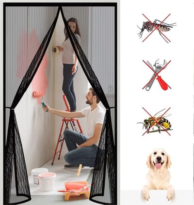 Magnetische Hordeur Zwart 125x230 cm - Insectenwerend, Geluids- en Koudebestendig Hor voor Balkon en Patio