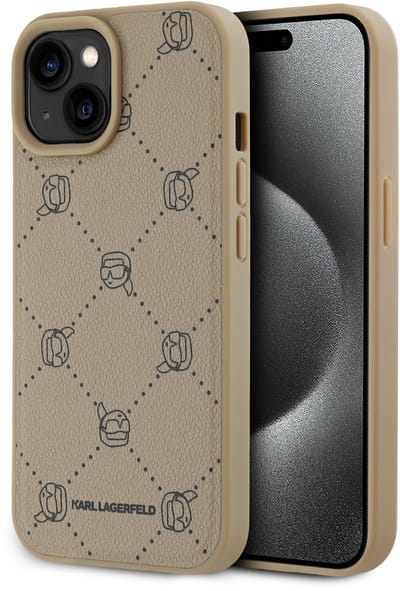 Karl Lagerfeld Back cover - iPhone 14 Pro Max - Beige - Slanke schokabsorberende bumper - Magsafe compatibel