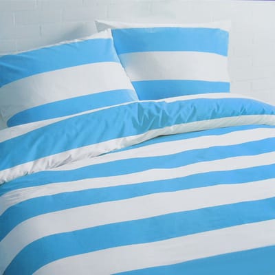 Day Dream Andrew Dekbedovertrek - Litsjumeaux - 240x200/220 cm - Blauw/Wit