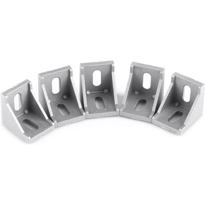 5 stuks Aluminiumlegering L Vorm Hoekbeugel Rechte Hoek Versteviging Bevestigingsmiddel 40x40mm
