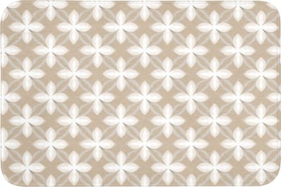 Badmat 90x60 cm - Antislip - Patroon - Symmetrisch - Beige - Badmatten voor badkamer - Badkamermat - Douchemat - Badkamer mat