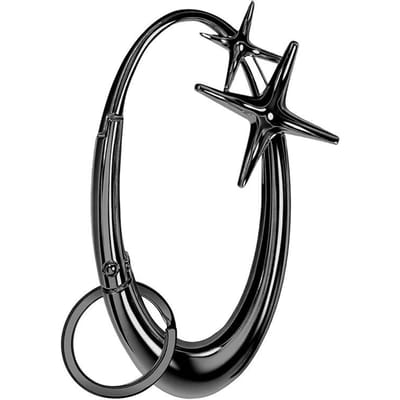 Boucle de Montagne Métal Étoile à Cinq Branches, Boucle Ovale à Ressort Ouvrable par Pression, Porte-clés, Accessoire Pendentif de Sac noir