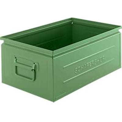 Schäfer Shop Select stapelbak, 29,5 l, 50 kg, L 527 x B 308 x H 200 mm, staal, RAL 6011 (resada groen)