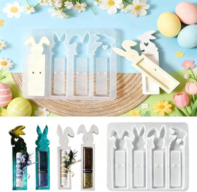 Easter Silicone Mallen voor Gips, 4 Dieren Mallen voor Geldgeschenken, Konijn en Decoratie