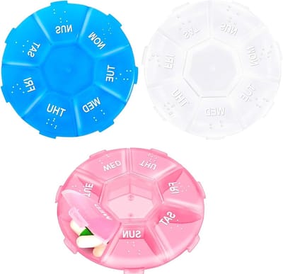 3-delige Weekdoos voor Tabletten, Compact Pillenorganiser voor Vitamines en Supplementen, Ideaal voor Reizen en Dagelijks Gebruik