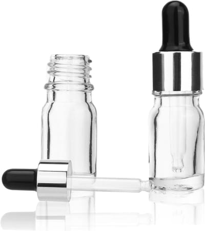 20 Stuks Lege 5ml Duidelijke Glas Flesjes met Druppelaar voor Essentiële Olie, Reizen en Toilettas