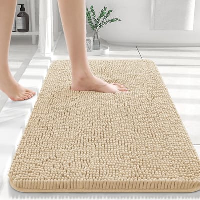 HAPIHAPPY Nieuwe Chenille Badkamermat Extra Zacht Dik Absorberend Shaggy Badmatten Antislip Machinewas Droog Pluche Badkleden 41X61
